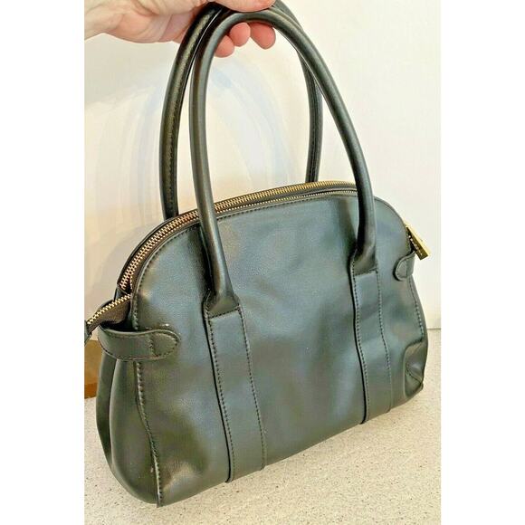 Big Buddha Black Vegan Leather Top Handle Purse - Picture 10 of 11